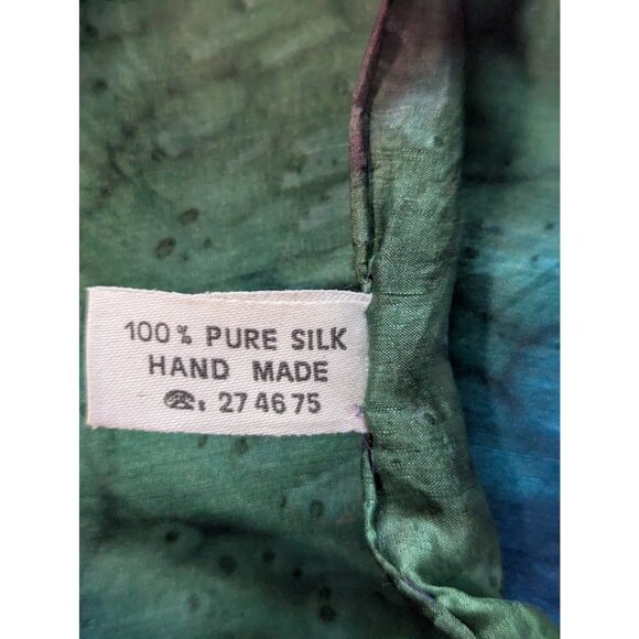 Handmade Bursa Ipek 100% Silk Scarf Multicolor Tie-Dye Design Made In Turkey - Picture 4 of 7
